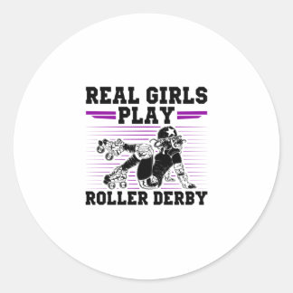 Sticker Rond Roller Derby Girl
