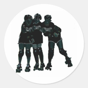 Sticker Rond Roller Derby Girls