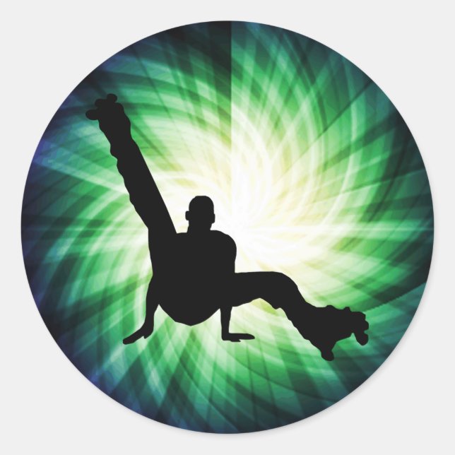 Sticker Rond Roller Skate Dancing (Devant)