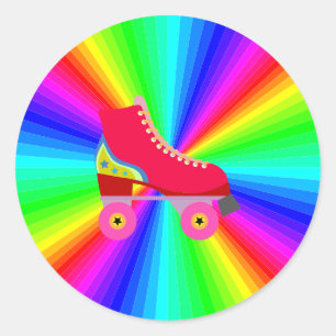 Sticker Rond Rollerskate Sur Spectre De Couleurs Radial