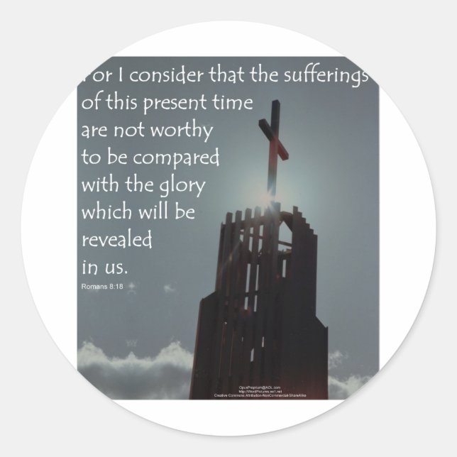 Sticker Rond Romains 8:18 Gloire à révéler (Devant)