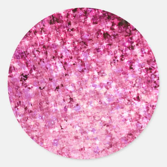 Sticker Rond ROMANCE ME Pretty Pink Purple Stars Ombre Peinture (Devant)
