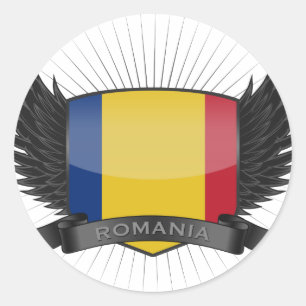 STICKER ROND ROMANIA