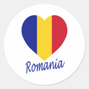 Sticker Rond Romania Heart