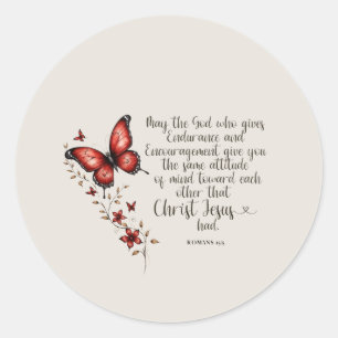 Sticker Rond Romans 15:5 Bible Verse Image