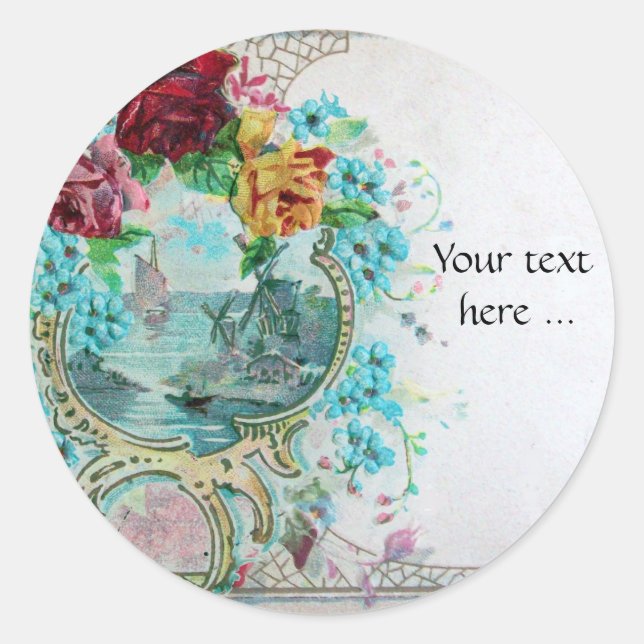 STICKER ROND ROMANTIQUE 3 (Devant)