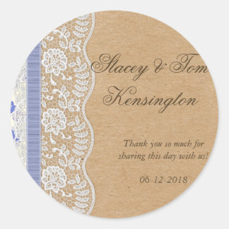 Sticker Rond Romantique Lacey Rêve Avec Fleurs