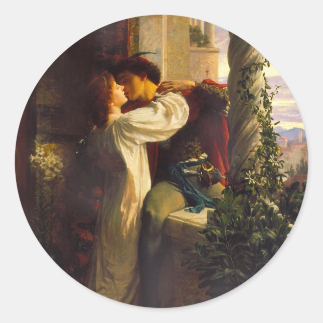 Sticker Rond Romeo et Juliet c. 1884 par Sir Frank Dicksee (Devant)