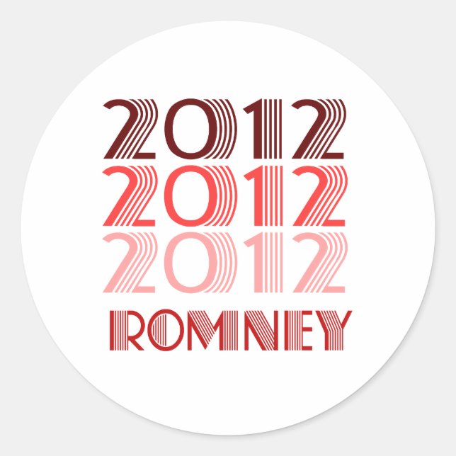 STICKER ROND ROMNEY 2012 VINTAGE (Devant)