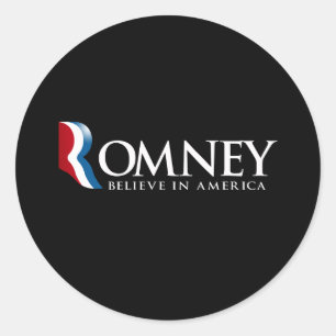 Sticker Rond Romney - Believe in America -