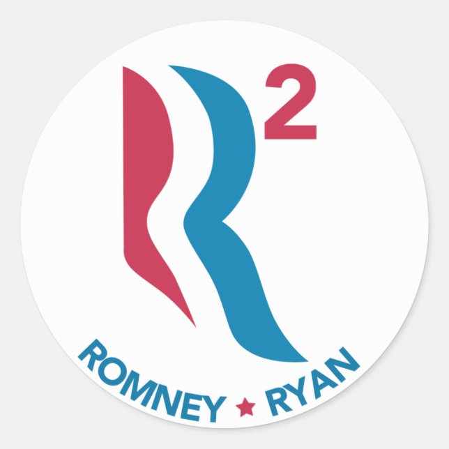 Sticker Rond Romney Ryan R Squared (Devant)