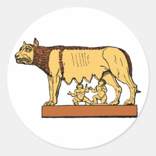 Sticker Rond Romulus et Remus