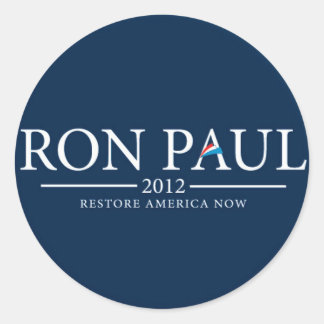 STICKER ROND RON PAUL 2012 RESTAURER L'AMÉRIQUE MAINTENANT STIC