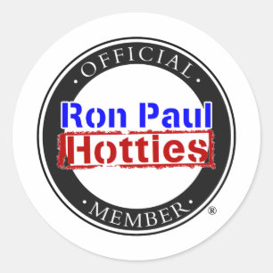 Sticker Rond Ron Paul Hotties