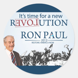 Sticker Rond Ron Paul, président