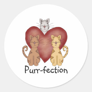 Sticker Rond Ronronnement-fection de chats