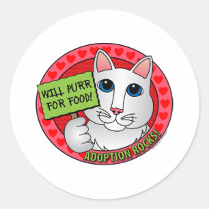 Sticker Rond Ronronnement pour la nourriture