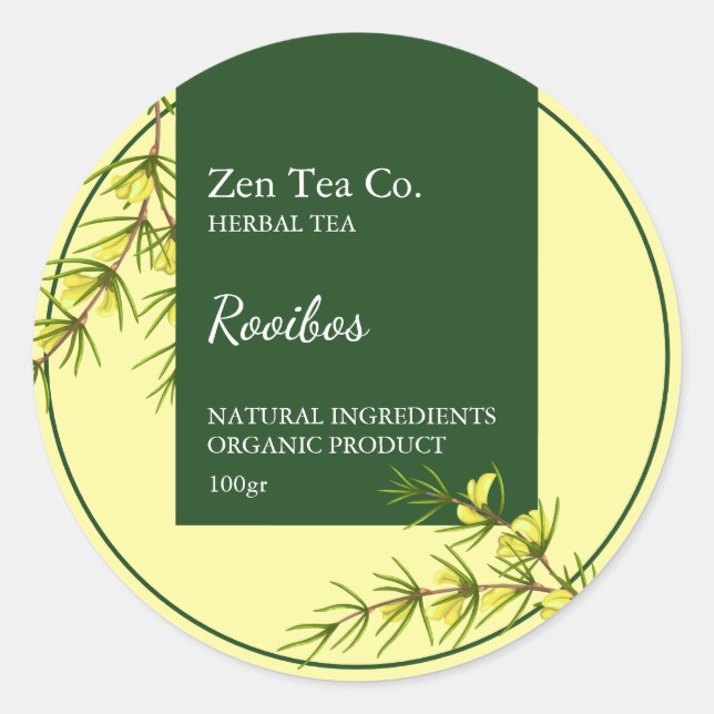 Sticker Rond Rooibos Herbal Tea Business Label (Devant)