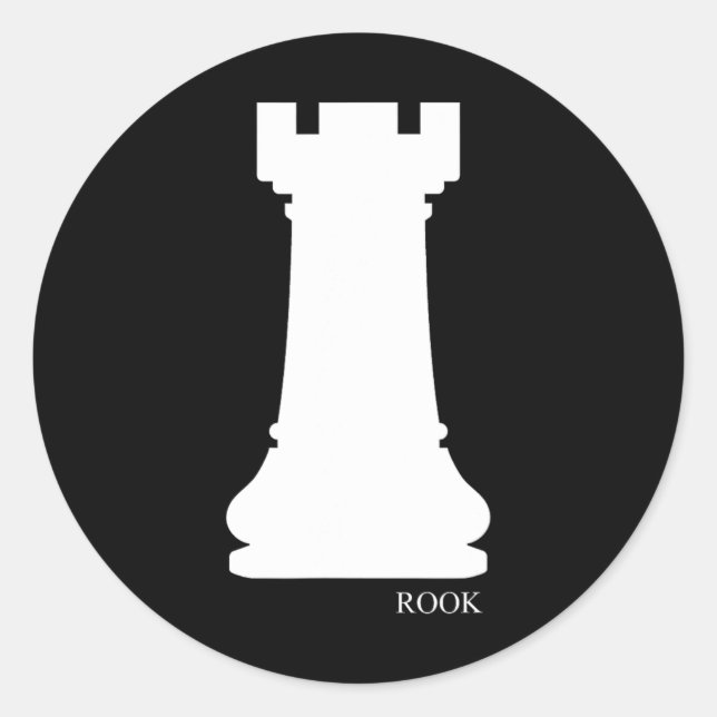 Sticker Rond Rook Chess Piece Group Costume Chess Club Chess Bo (Devant)