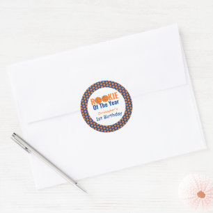 Sticker Rond Rookie Basketball 1er anniversaire