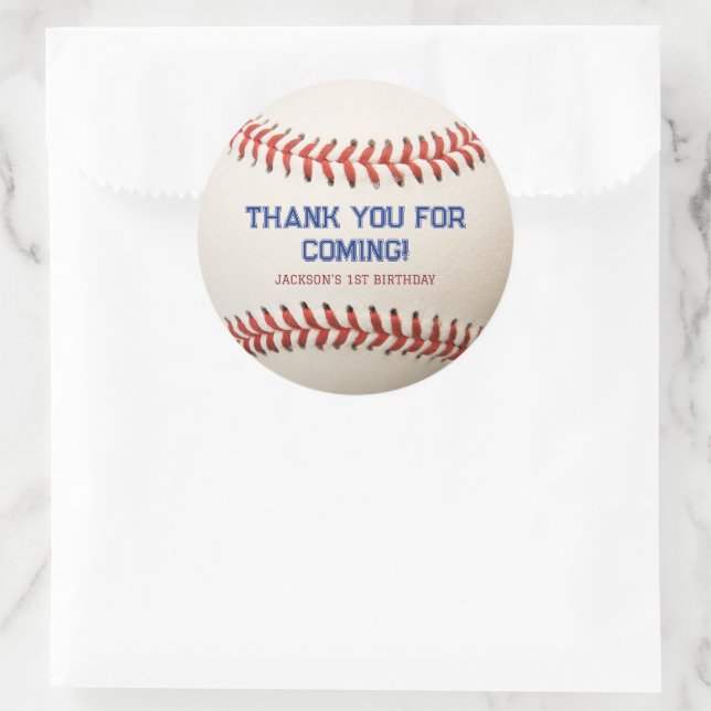 Sticker Rond Rookie de baseball de l'année Anniversaire Garçon (Sac)
