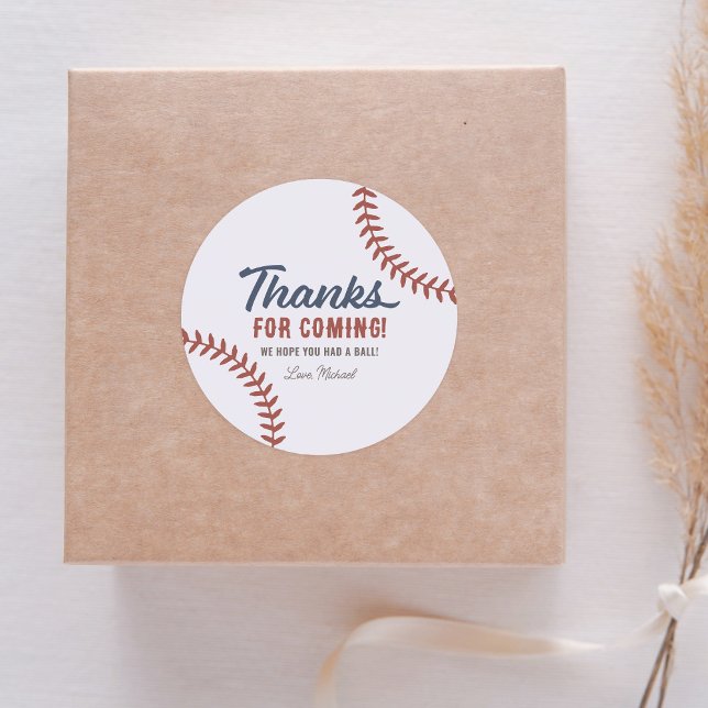 Sticker Rond Rookie de l'année Baseball fête d'anniversaire (Créateur téléchargé)