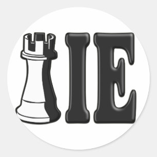 Sticker Rond ROOKIE (pièce d'échecs de rook + ie)