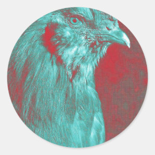 Sticker Rond Rooster
