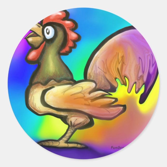 Sticker Rond Rooster (Devant)