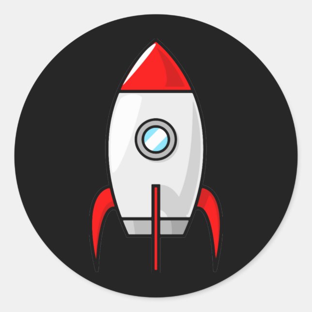 Sticker Rond Roquettes rouges et bleues (Devant)