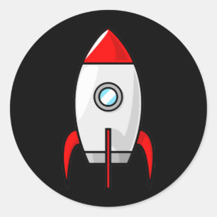Sticker Rond Roquettes rouges et bleues