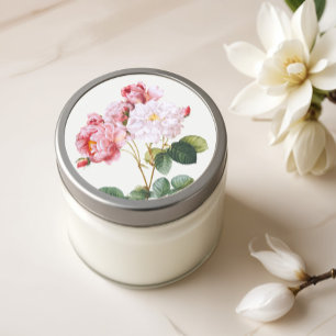 Sticker Rond Rosa Damascena, Vintage florale