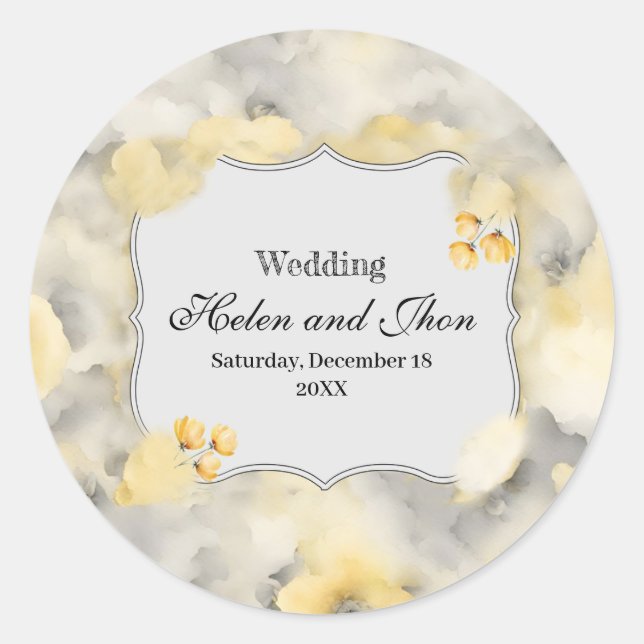 Sticker Rond Rosas amarillas (Devant)