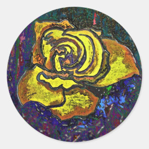 Sticker Rond Rose
