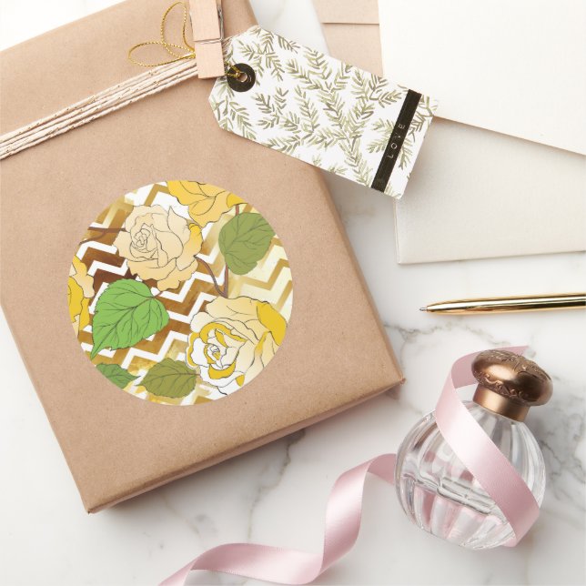 Sticker Rond Rose 10 (Cadeaux)