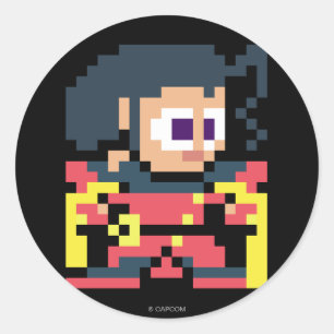 Sticker Rond rose 8 bits