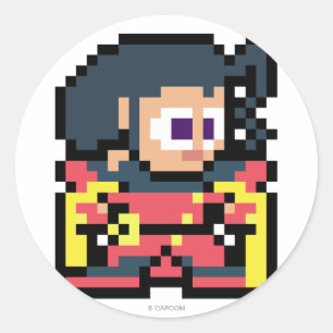 Sticker Rond rose 8 bits