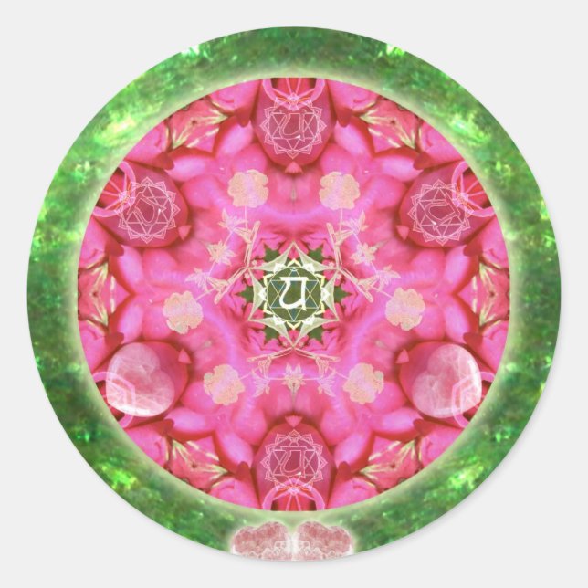 Sticker Rond Rose Anahata (Devant)