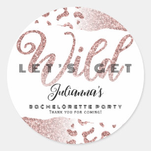 Sticker Rond Rose Attirons le Poster de animal sauvage Bachelor