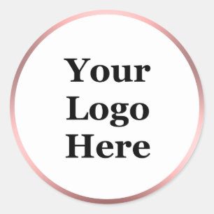 Sticker Rond Rose Blanc En Métal Brossé Regardez Votre Logo I