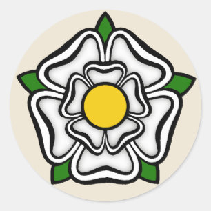 Sticker Rond Rose blanche de York, Angleterre Emblème de Pource