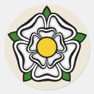 Sticker Rond Rose blanche de York, Angleterre Emblème de Pource