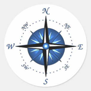 Sticker Rond Rose Bleu Compass