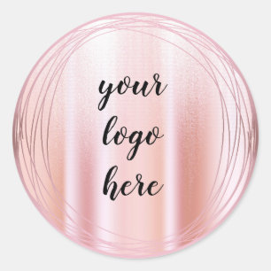 Sticker Rond Rose Cercle Or Cercles Parties scintillant de bord