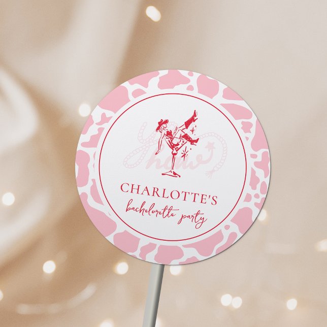 Sticker Rond Rose Chaud Enterrement de Vie de Jeune Fille Weste (Créateur téléchargé)