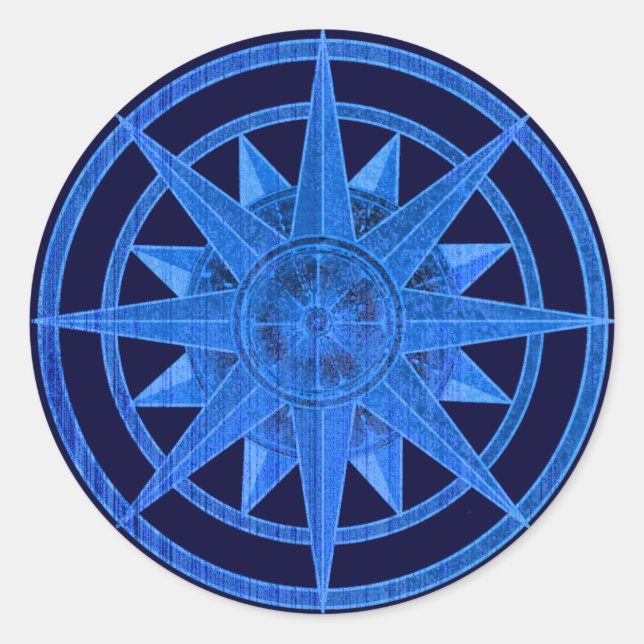 Sticker Rond Rose Compass (Devant)