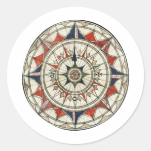 Sticker Rond Rose Compass #5