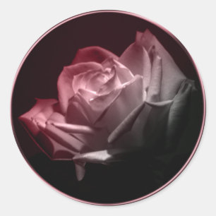 Sticker Rond Rose dans la Faire-part de mariage en fleur Envelo