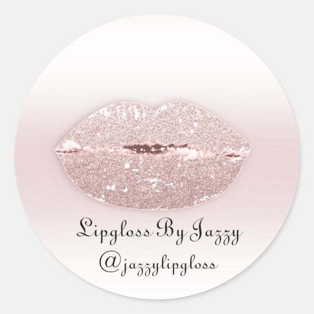 Sticker Rond Rose de conditionnement de maquillage Lipgloss Blu (Devant)