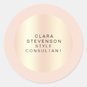 Sticker Rond Rose de cuivre moderne or & blush rose consultant